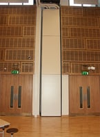 7 metre high wall acoustic moveable wall installed in London school