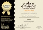 The Equality Register Membership Certificate 