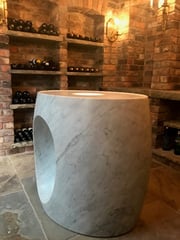 Marble wine-tasting table sealed to stop staining