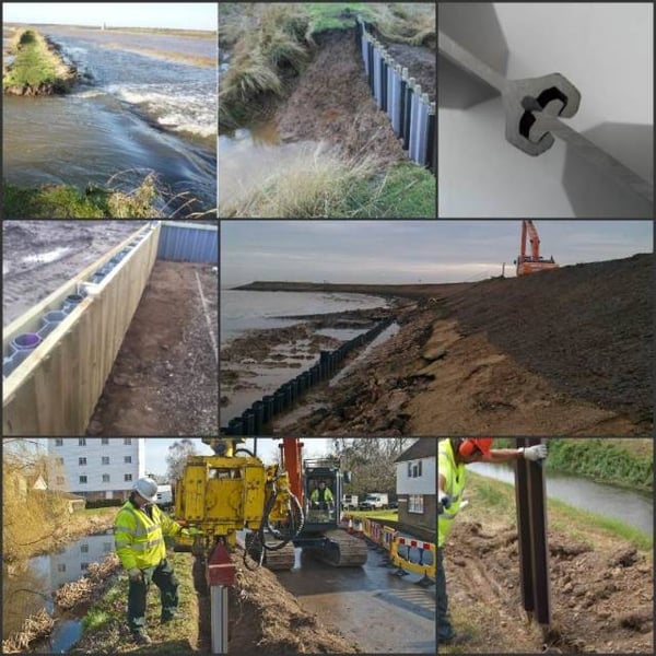 Flood management uses of plastic piling