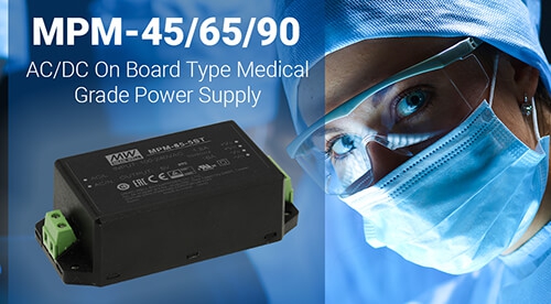 MEAN WELL MPM-45, MPM-65, MPM-90 - AC/DC Medical Power Supply