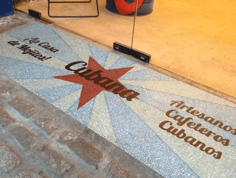 Bringing your brand to life! Water Jet Cutting Terrazzo... 
