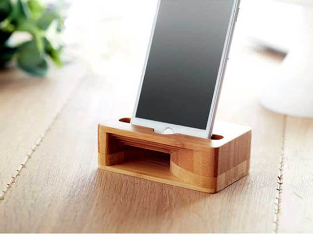 Bamboo Phone Stand Amplifier with Eco Branding