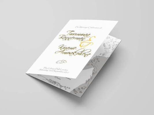 Folded Order of Service Cards