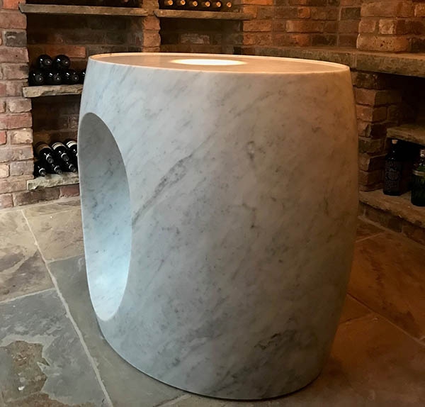 Carrara marble wine-tasting table