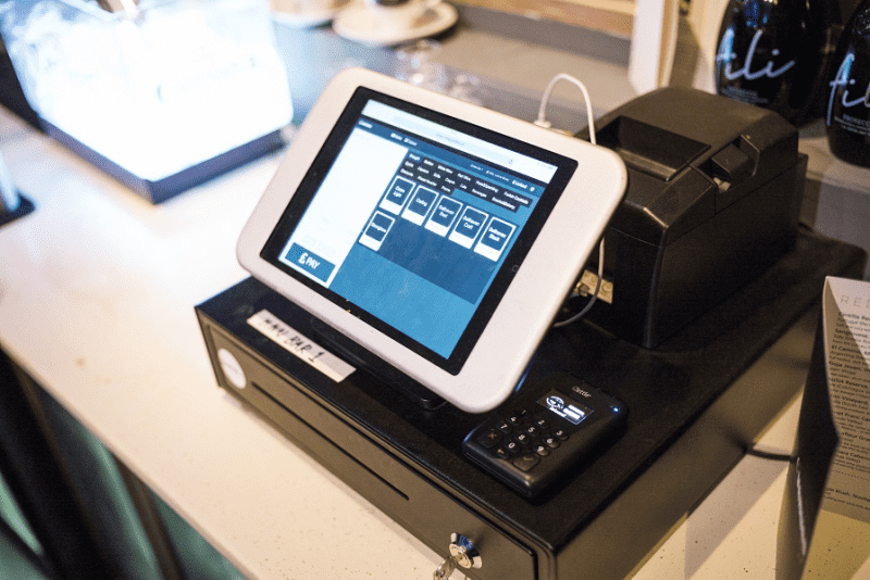 iPad EPOS system including cash drawer & printer.