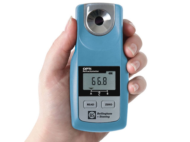 OPTi digital handheld refractometer with 50 scales
