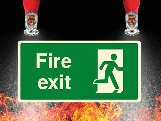Glow in the dark fire exit signs
