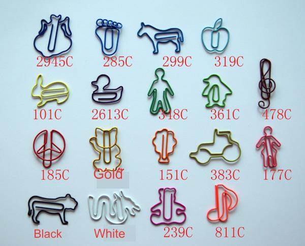 Fancy shaped wire paper clips different designs