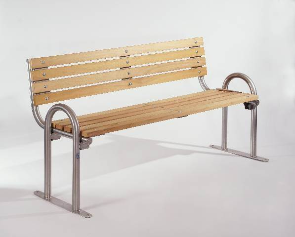 Stainless Steel and Wood Seating