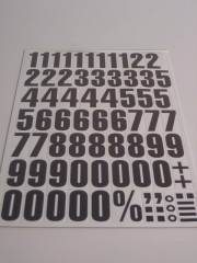 Black Printed Magnetic Numbers on White Vinyl