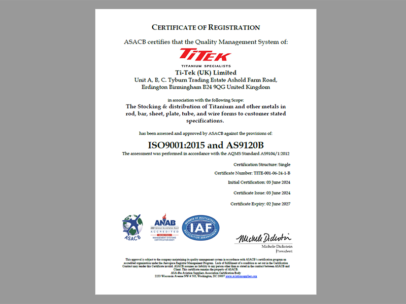 ISO 9001:2015 and AS9120B Accredited