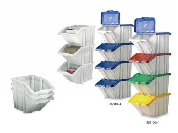 Large range of plastic recycling boxes