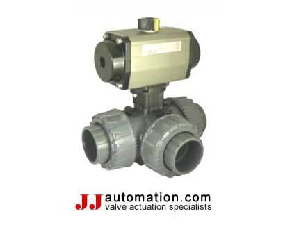 Air Actuated ABS 3 Way Ball Valves