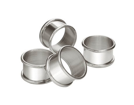 Set of Four pewter Napkin Rings