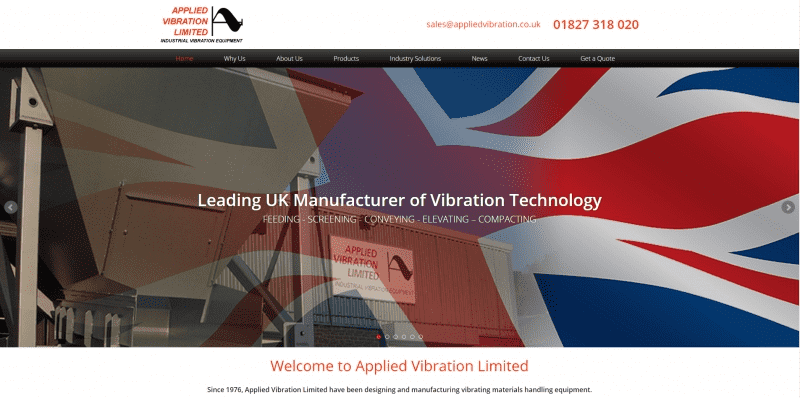 New website showcases Applied Vibration Limited's product handling solutions